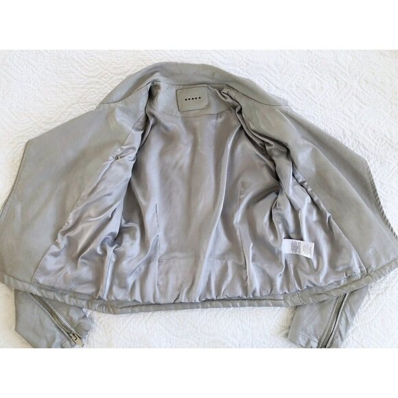 BLANKNYC Faux Leather Moto Jacket In Gray (Never Too Much) Womans Sz Medium - Picture 8 of 11